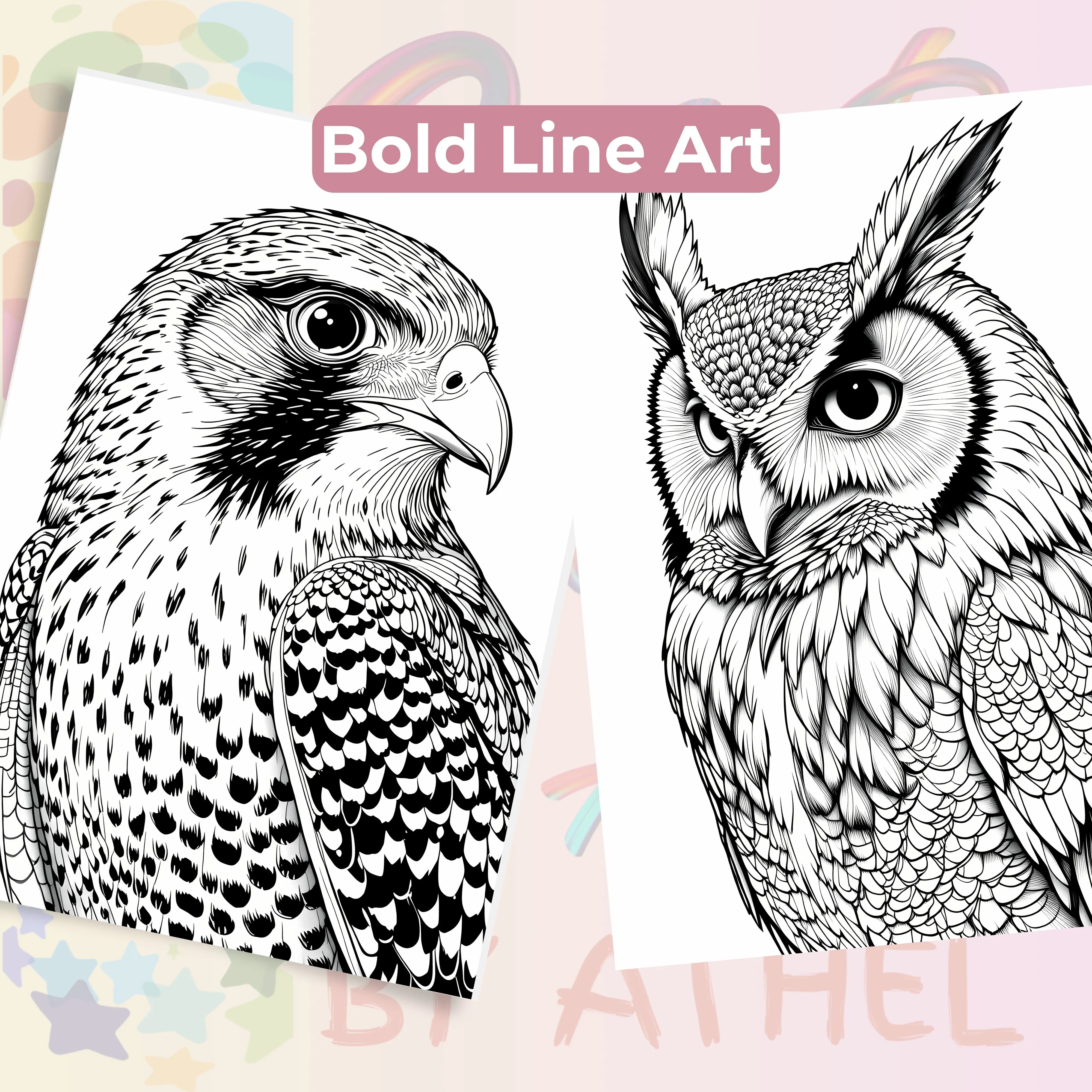 Bird Portraits Coloring Book Bundle - CraftNest - Digital Crafting and Art