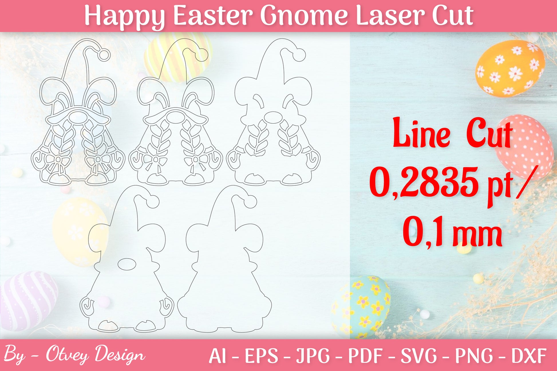 Easter Gnome Laser Cut SVG Bundle 6 - CraftNest - Digital Crafting and Art