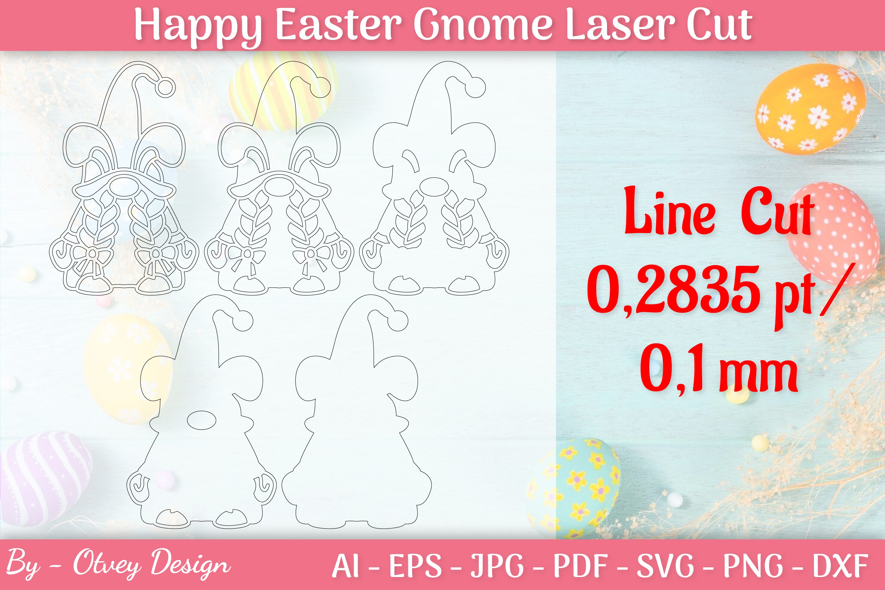 Easter Gnome Laser Cut SVG Bundle 6 - CraftNest - Digital Crafting and Art