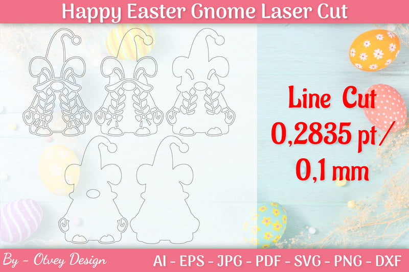 Easter Gnome Laser Cut SVG Bundle 6 - CraftNest - Digital Crafting and Art