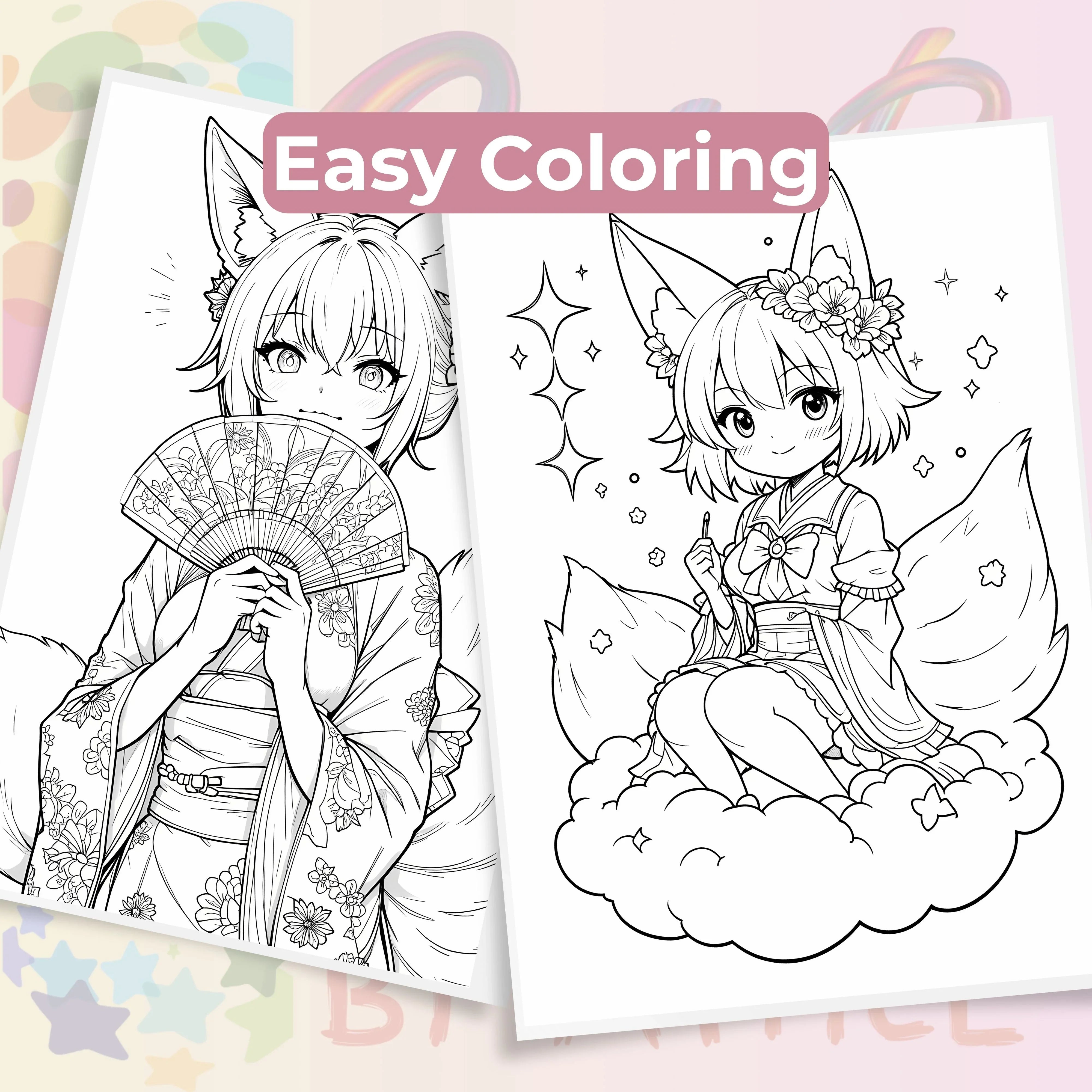 Whispers of the Kitsune Coloring Book Bundle - CraftNest - Digital Crafting and Art