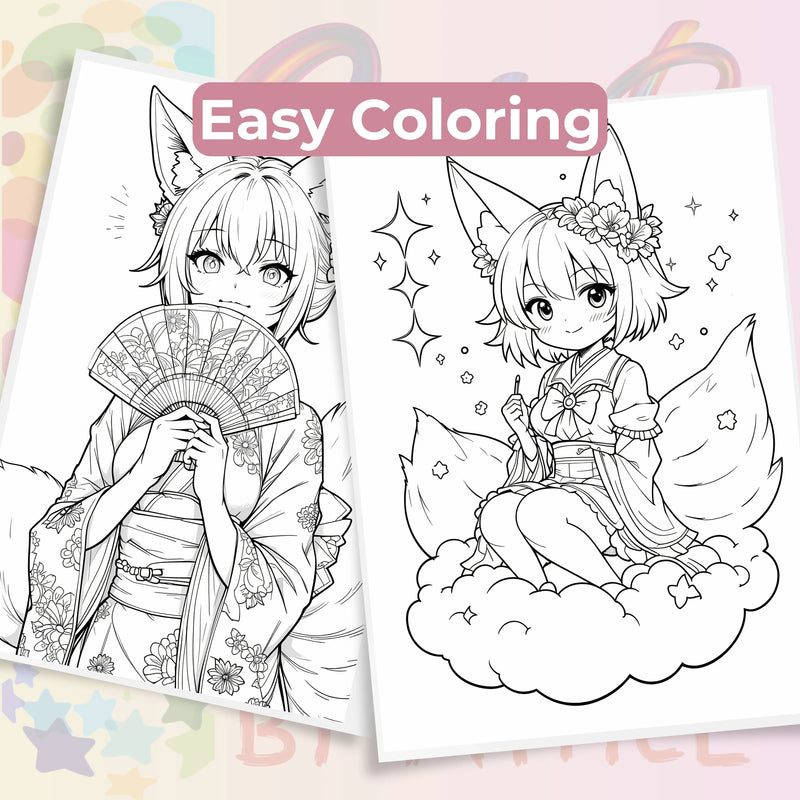 Whispers of the Kitsune Coloring Book Bundle - CraftNest - Digital Crafting and Art
