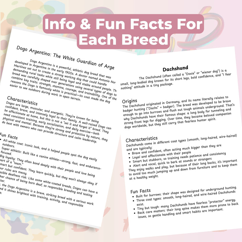 Dog Breeds Coloring Book & Fun Facts Bundle - CraftNest - Digital Crafting and Art