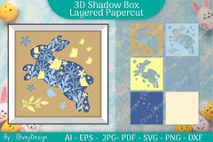 Spring Bunny 3D Shadow Box SVG Bundle 5 - CraftNest - Digital Crafting and Art