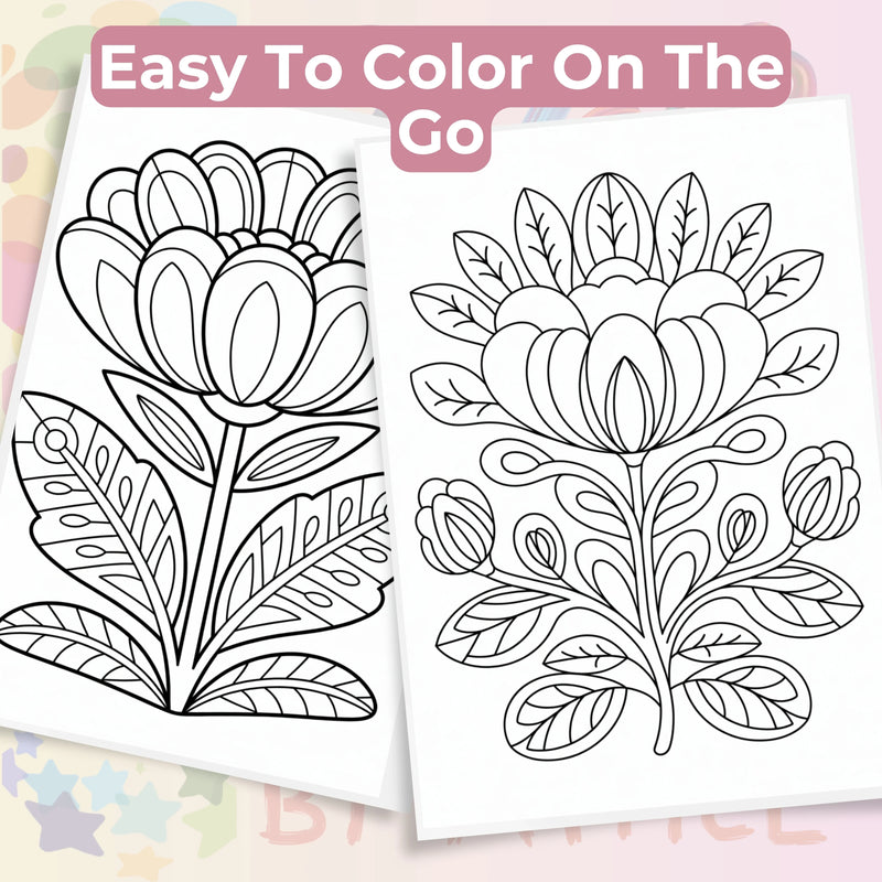 Pocket Flower Coloring Book Bundle - CraftNest - Digital Crafting and Art