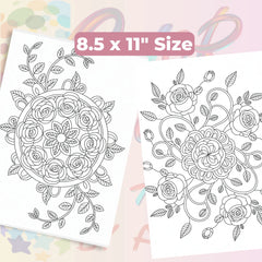 Rose Mandala Coloring Book Bundle - CraftNest - Digital Crafting and Art