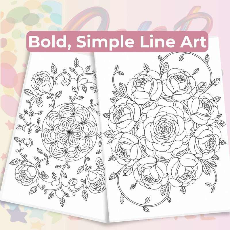 Rose Mandala Coloring Book Bundle - CraftNest - Digital Crafting and Art