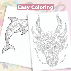 Zentangle & Monochrome Wild Animals Coloring Books Bundle - CraftNest - Digital Crafting and Art