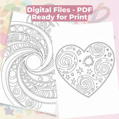 Zentangle & Monochrome Celestial Coloring Books Bundle - CraftNest - Digital Crafting and Art