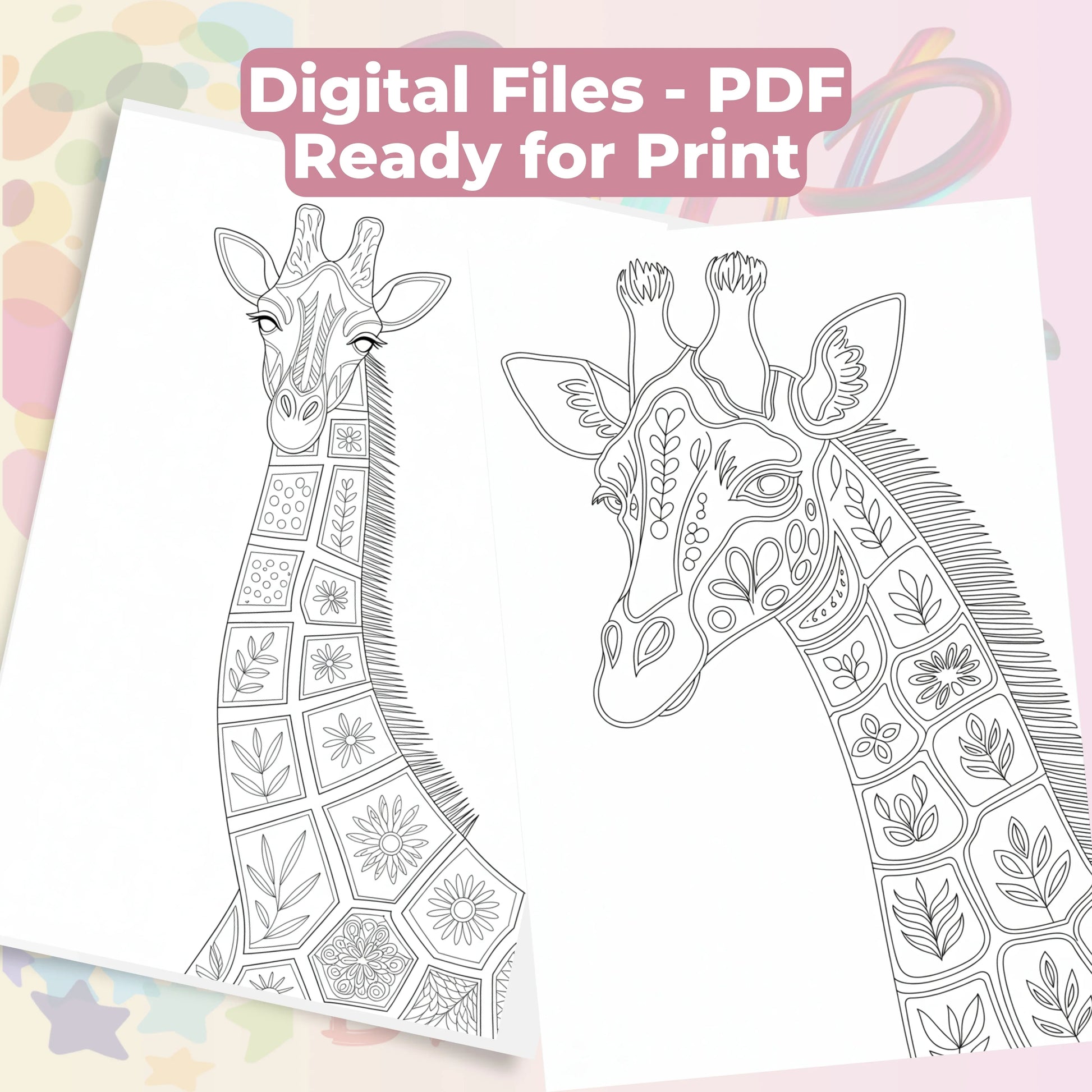 Zentangle & Monochrome Wild Animals Coloring Books Bundle - CraftNest - Digital Crafting and Art