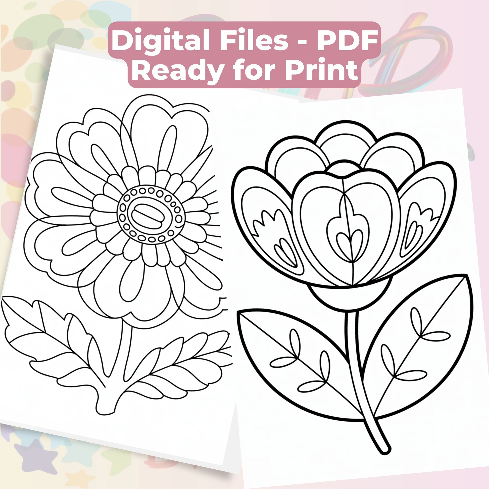 Pocket Flower Coloring Book Bundle - CraftNest - Digital Crafting and Art