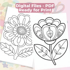 Pocket Flower Coloring Book Bundle - CraftNest - Digital Crafting and Art