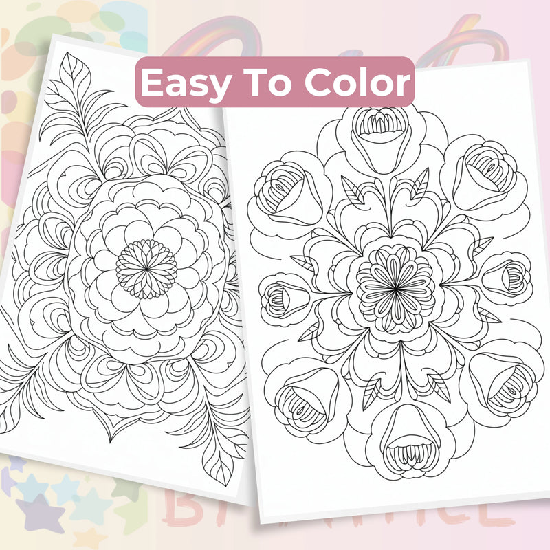 Rose Mandala Coloring Book Bundle - CraftNest - Digital Crafting and Art