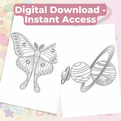Zentangle & Monochrome Celestial Coloring Books Bundle - CraftNest - Digital Crafting and Art