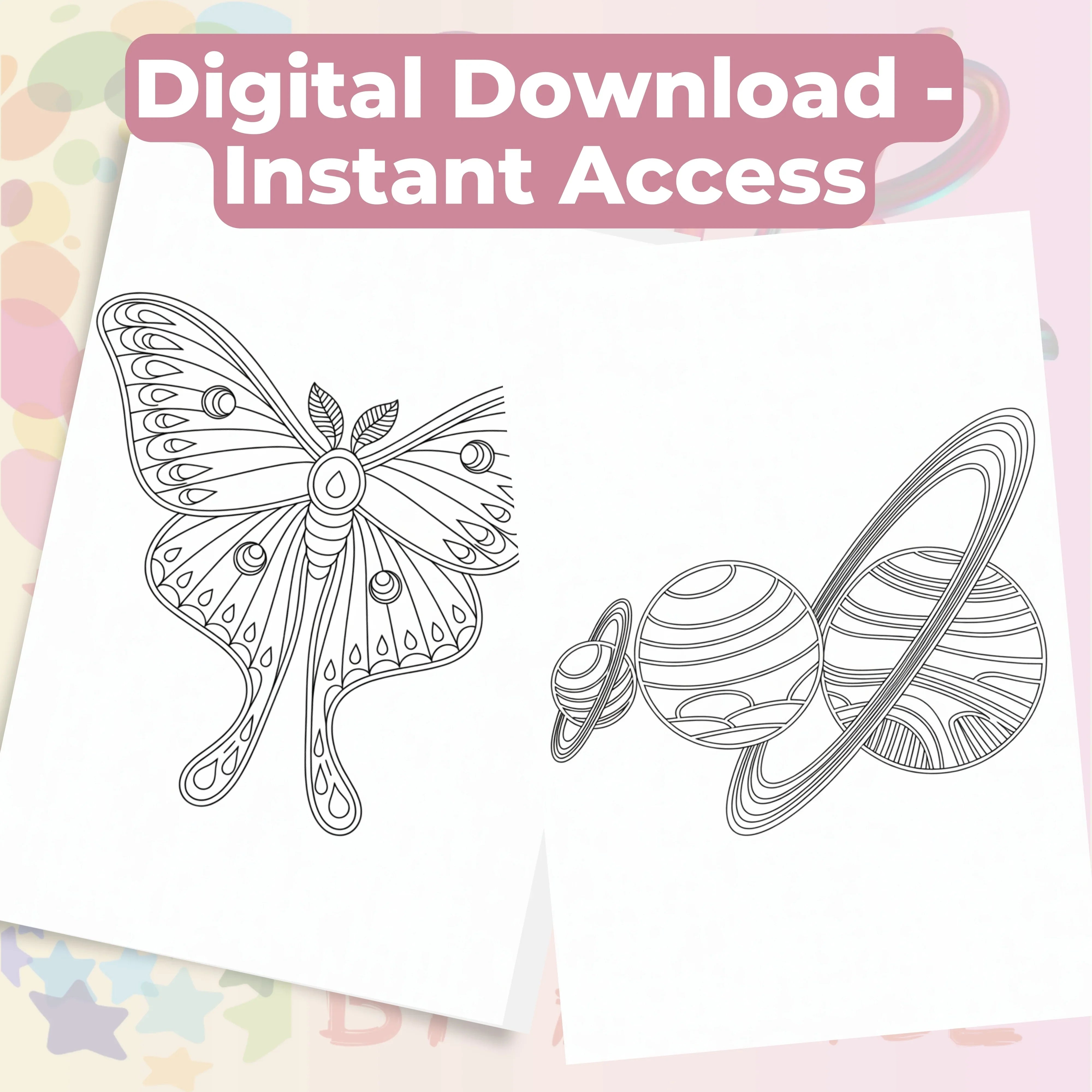 Zentangle & Monochrome Celestial Coloring Books Bundle - CraftNest - Digital Crafting and Art