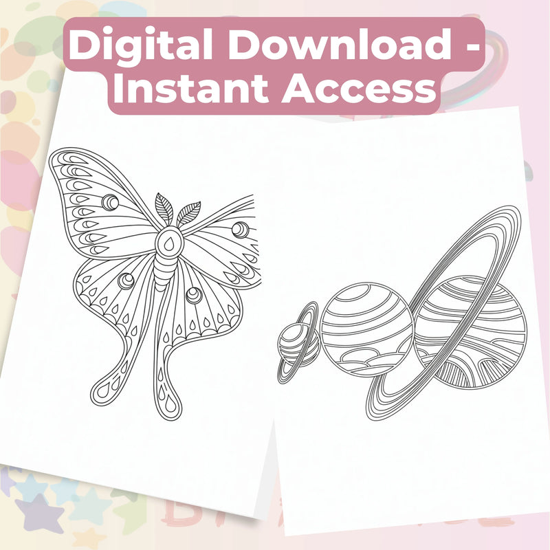 Zentangle & Monochrome Celestial Coloring Books Bundle - CraftNest - Digital Crafting and Art