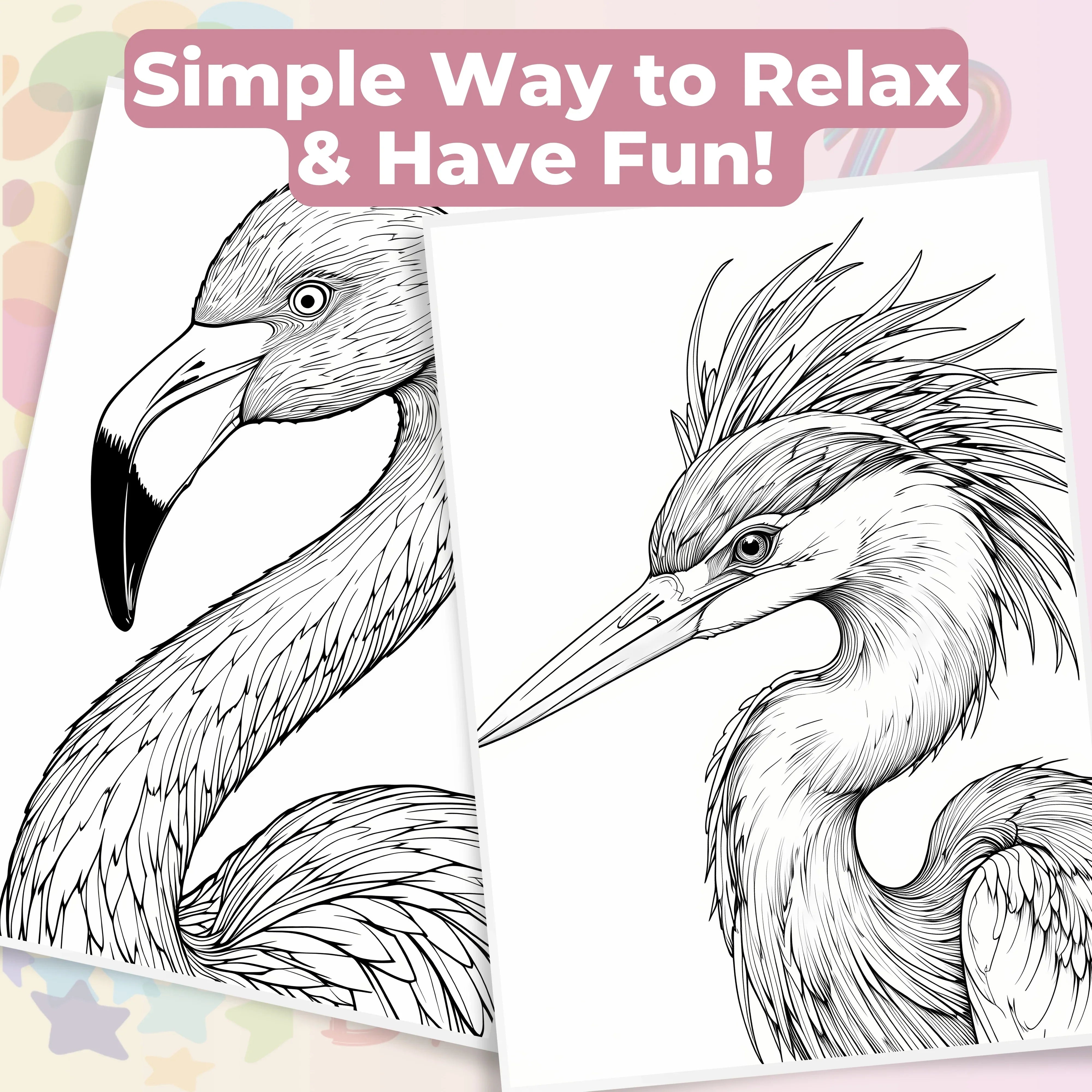 Bird Portraits Coloring Book Bundle - CraftNest - Digital Crafting and Art