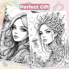 Fantasy Women Portraits Coloring Book Bundle - CraftNest - Digital Crafting and Art