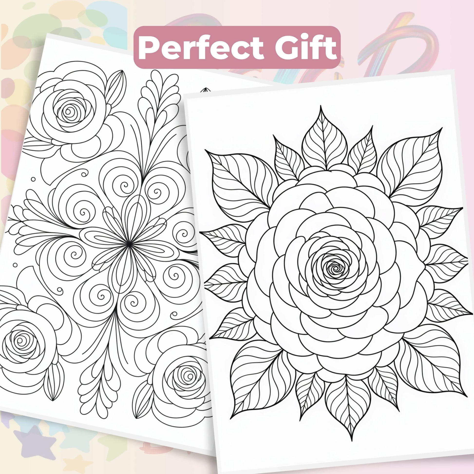Rose Mandala Coloring Book Bundle - CraftNest - Digital Crafting and Art