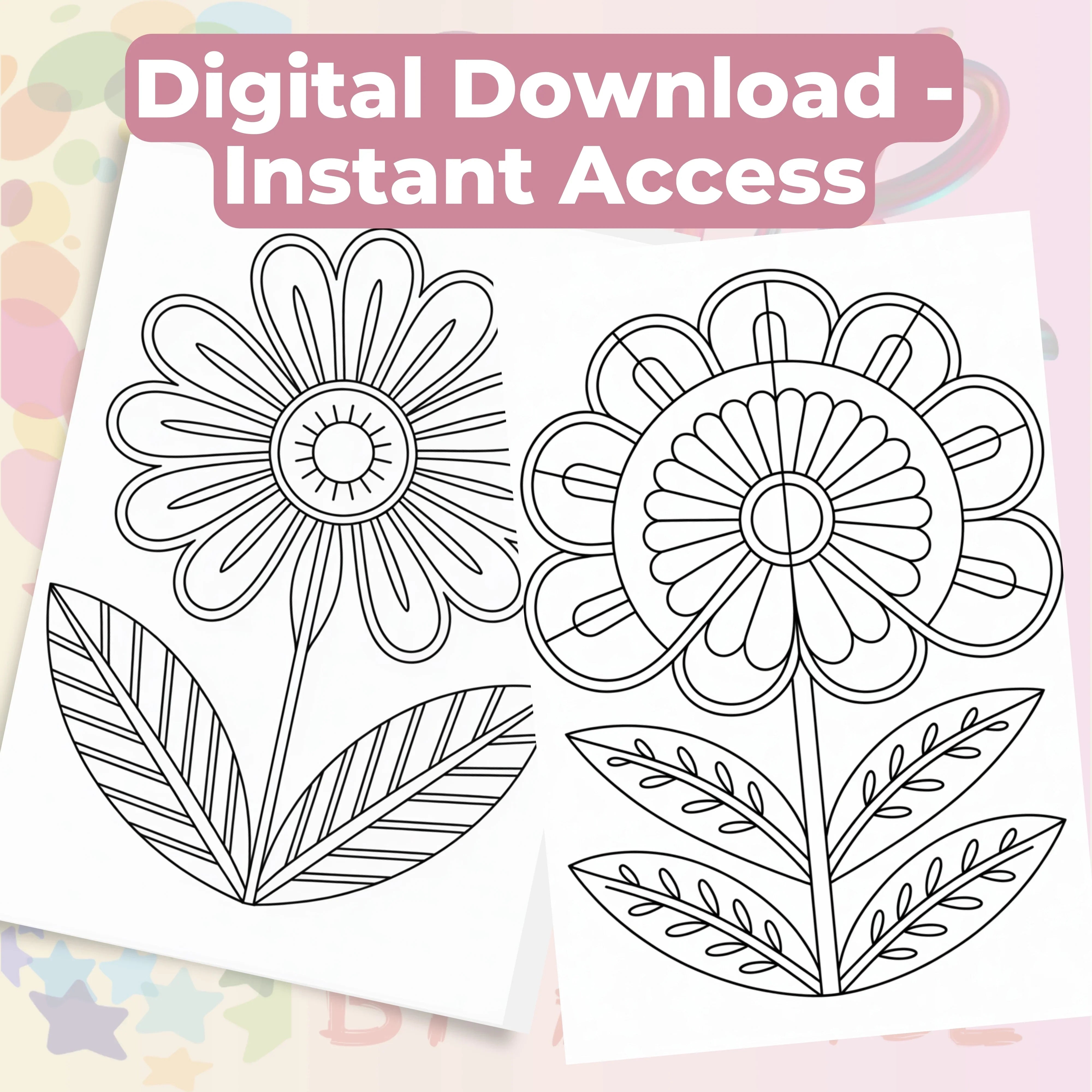 Pocket Flower Coloring Book Bundle - CraftNest - Digital Crafting and Art