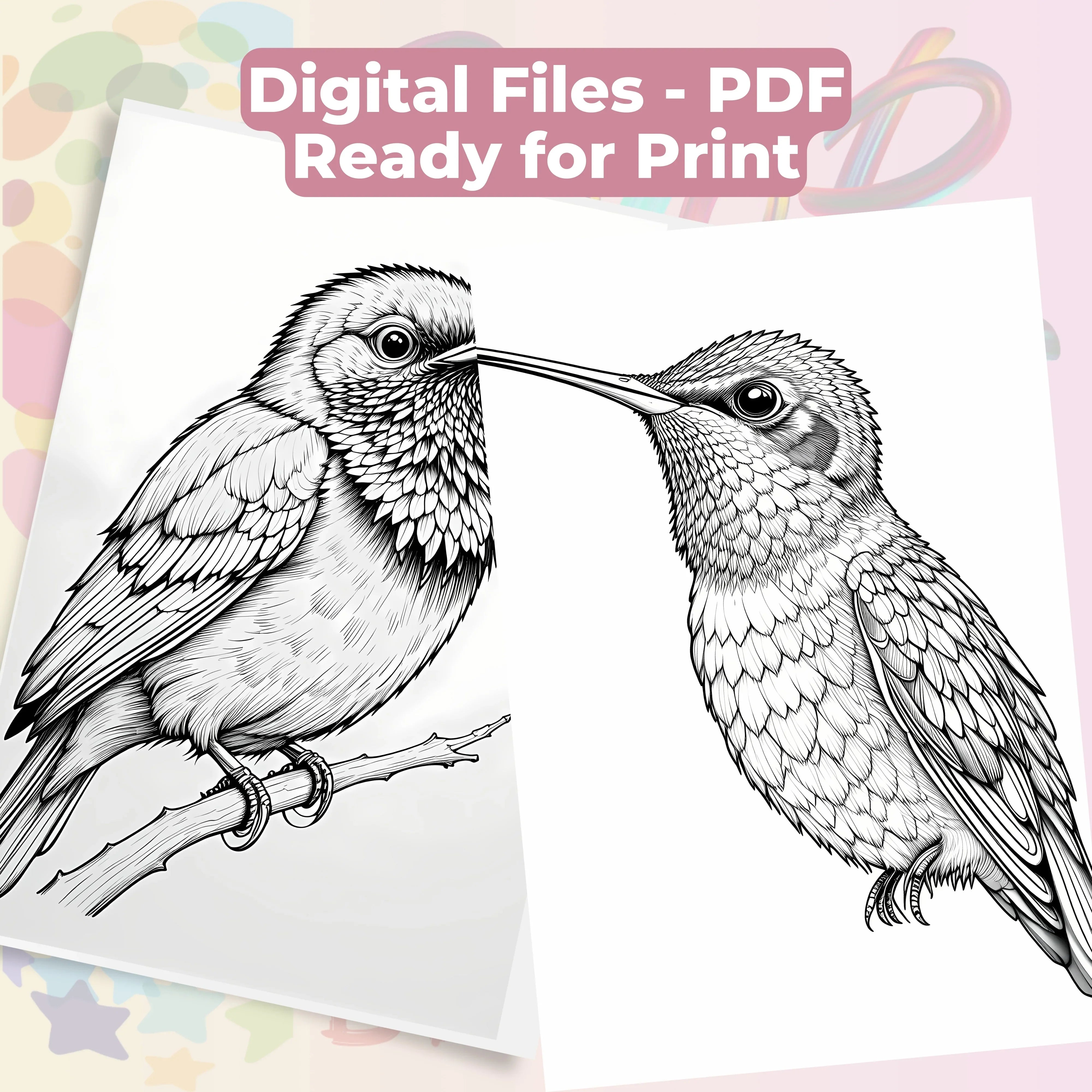 Bird Portraits Coloring Book Bundle - CraftNest - Digital Crafting and Art