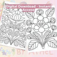Pocket Flower Coloring Book Bundle - CraftNest - Digital Crafting and Art