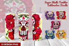 Sugar Skulls Tumbler - CraftNest - Digital Crafting and Art
