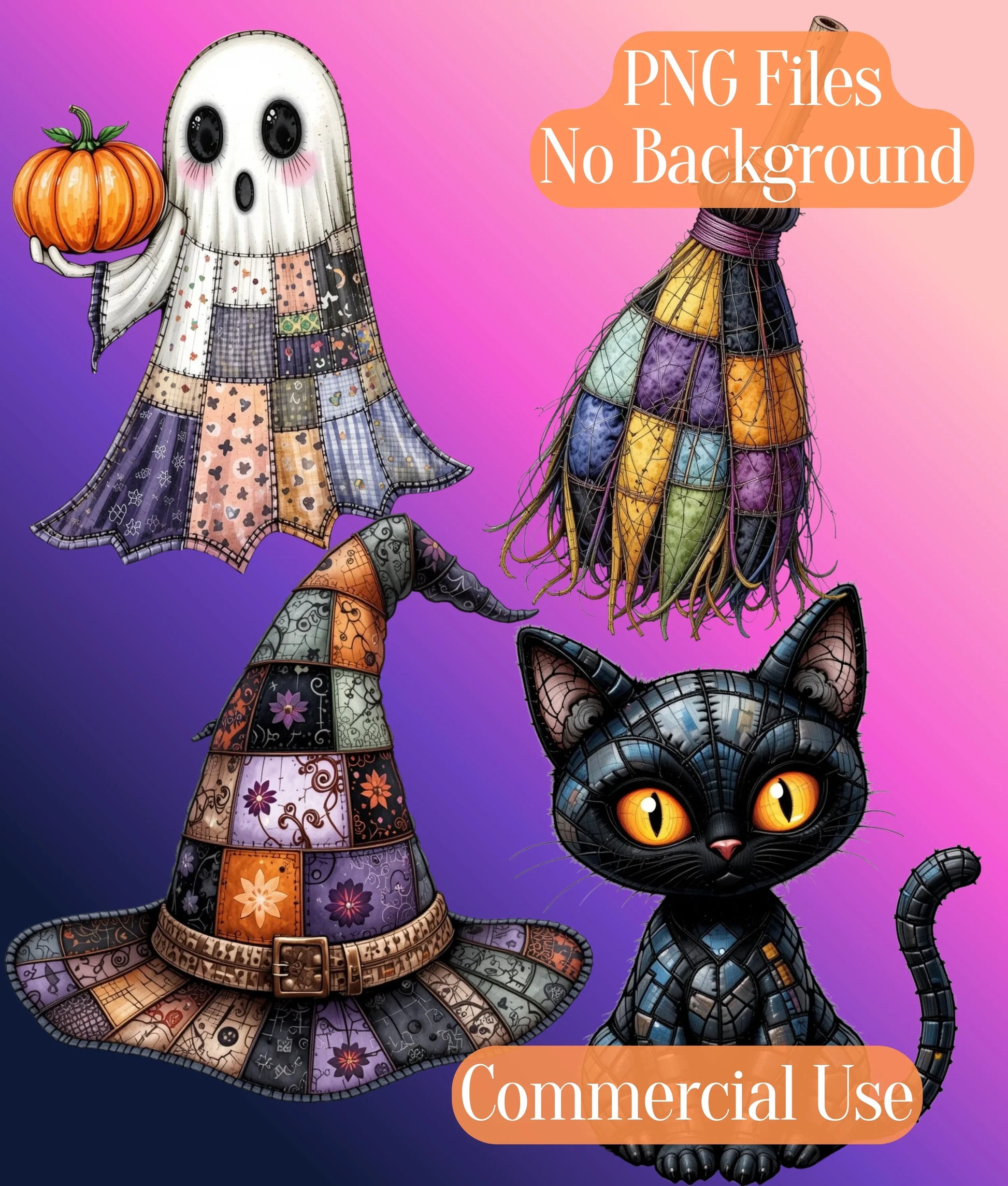 Halloween Patchwork Clipart Bundle - CraftNest - Digital Crafting and Art