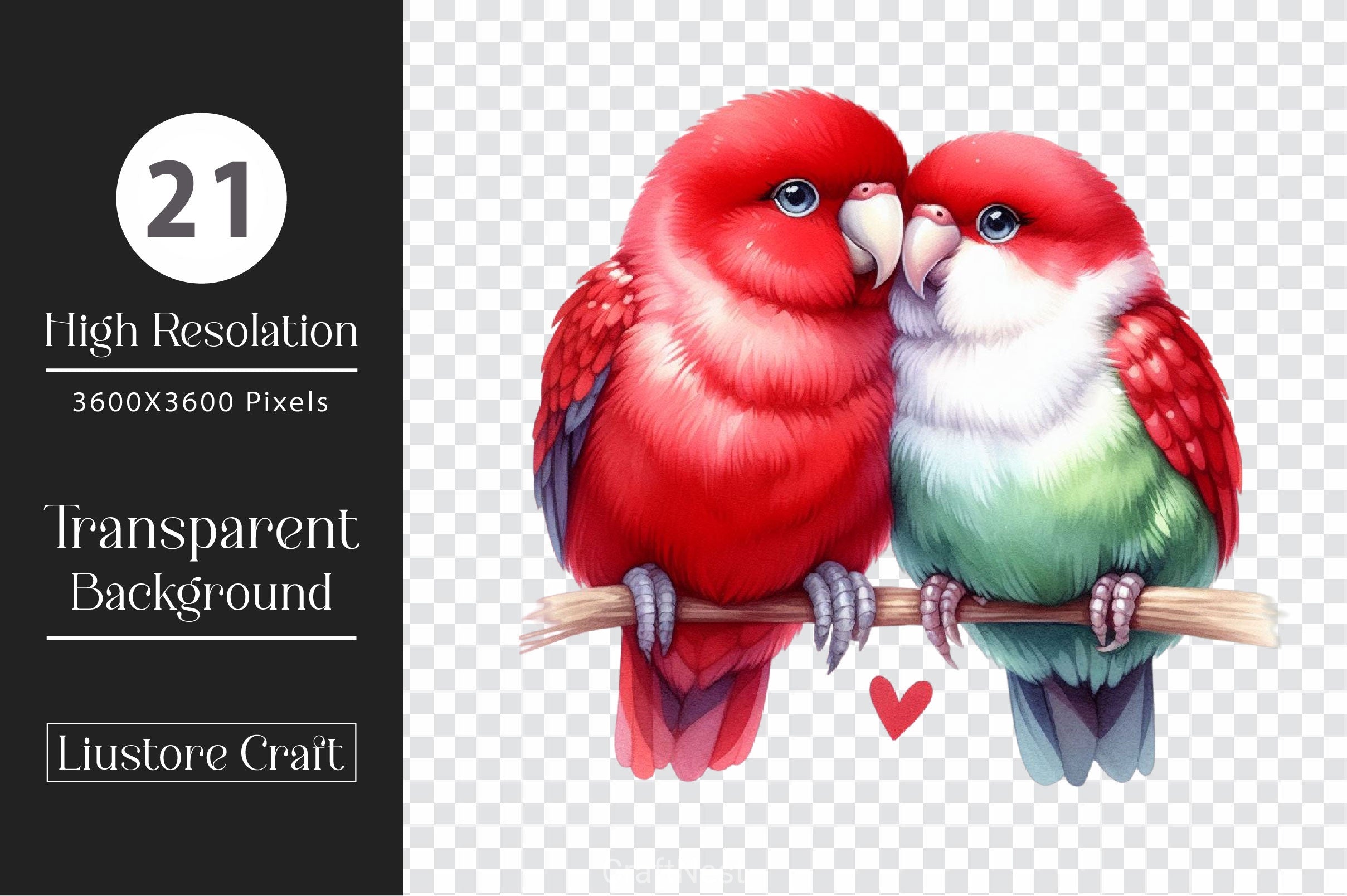 Lovebirds Set Clipart Bundle - CraftNest - Digital Crafting and Art
