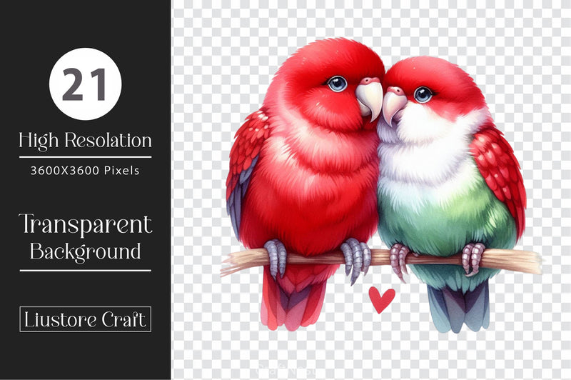 Lovebirds Set Clipart Bundle - CraftNest - Digital Crafting and Art