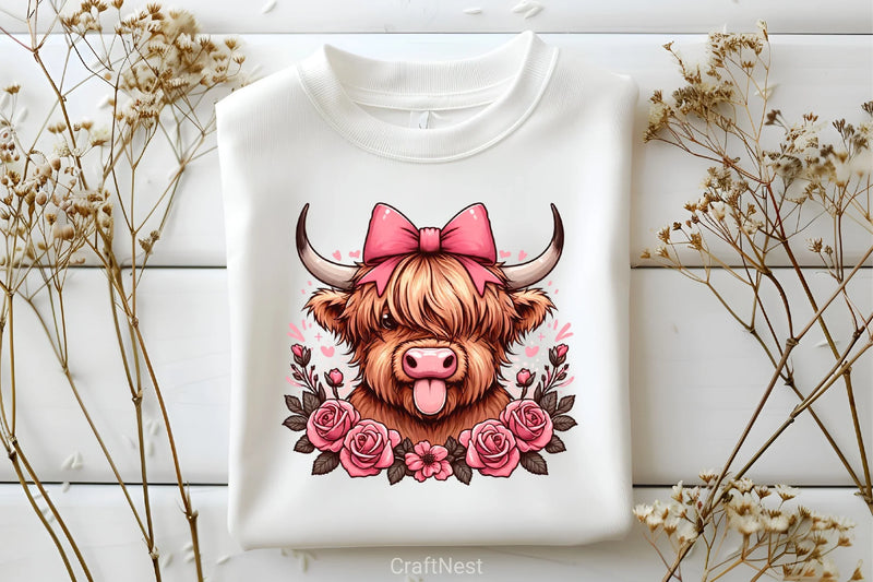 Highland Cow Valentine Clipart Bundle 4 - CraftNest - Digital Crafting and Art