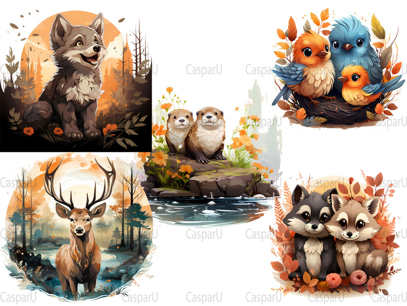 Cute Woodland Clipart - CraftNest