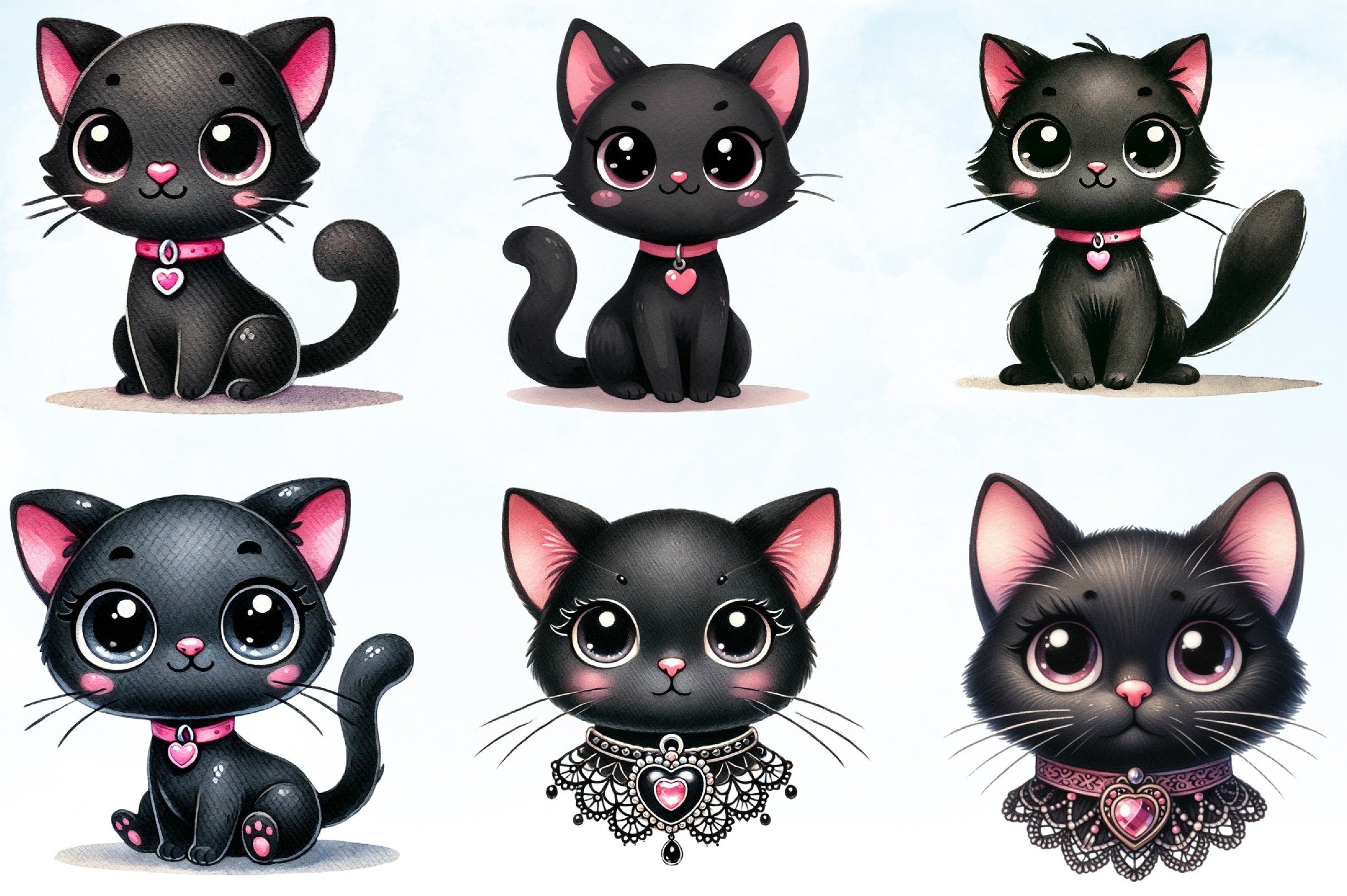 Valentine Black Cat Clipart Bundle - CraftNest - Digital Crafting and Art