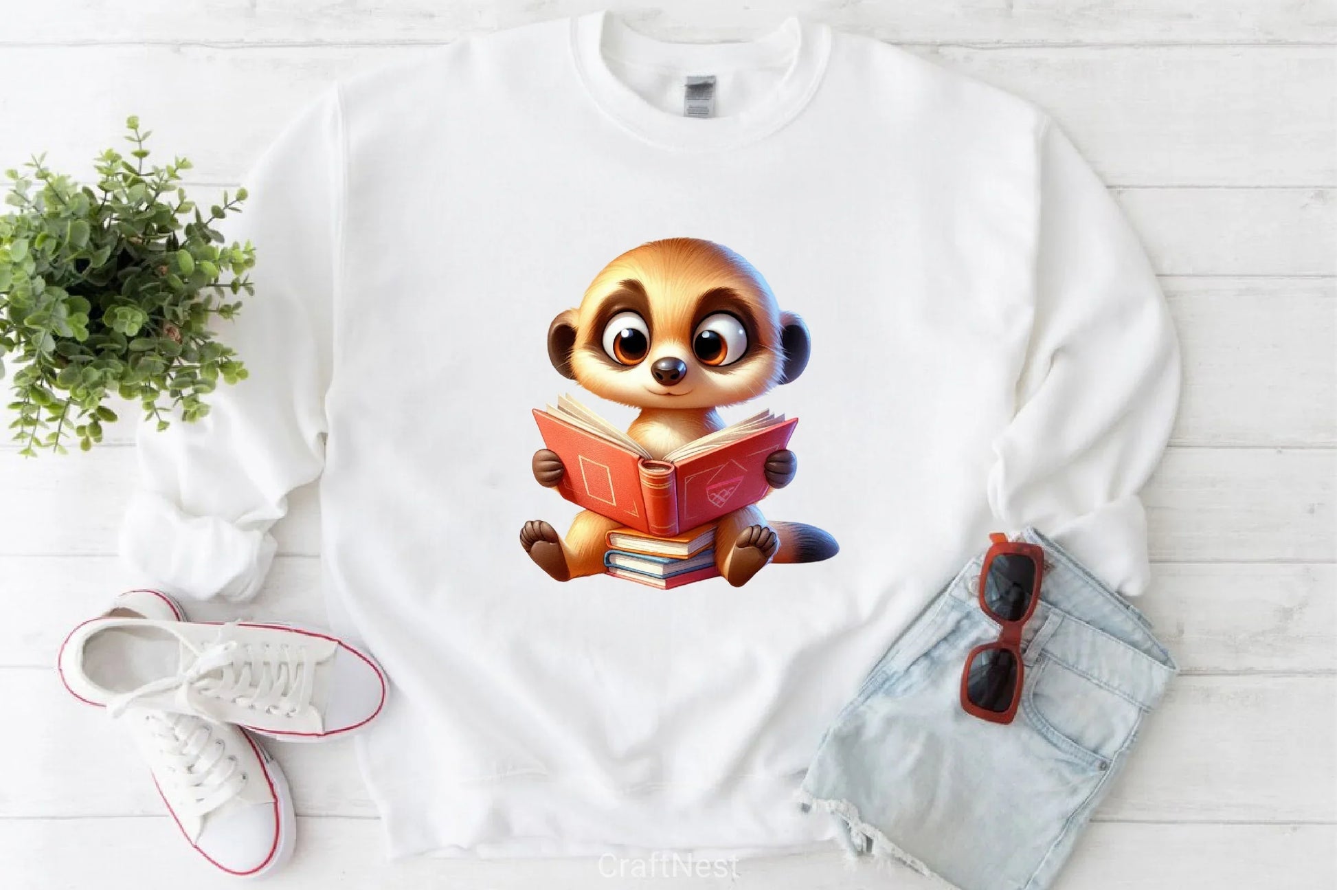 Cute Meerkat Reading Clipart Bundle - CraftNest - Digital Crafting and Art