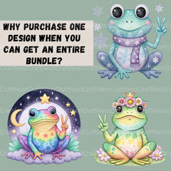 Frogs Peace Sign Clipart Bundle - CraftNest - Digital Crafting and Art