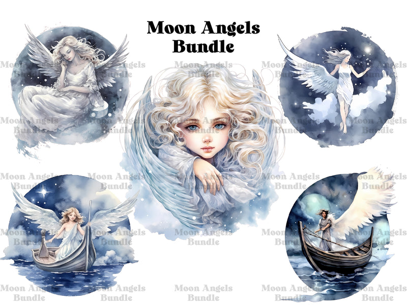 Moon Angels Clipart - CraftNest