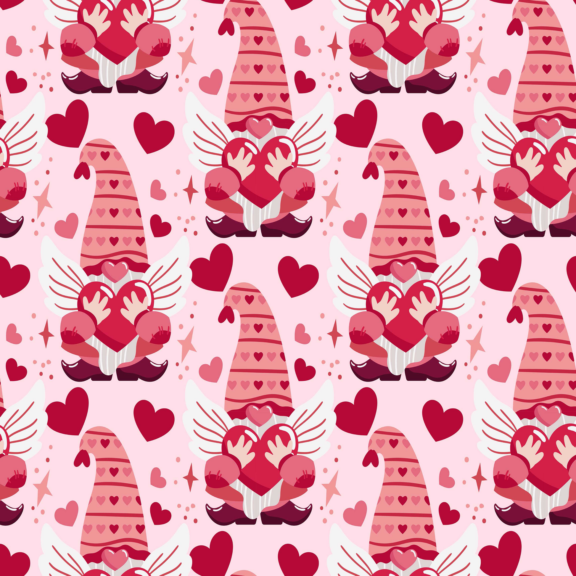 Valentines Day Gnome Seamless Digital Paper - CraftNest - Digital Crafting and Art