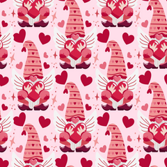 Valentines Day Gnome Seamless Digital Paper - CraftNest - Digital Crafting and Art