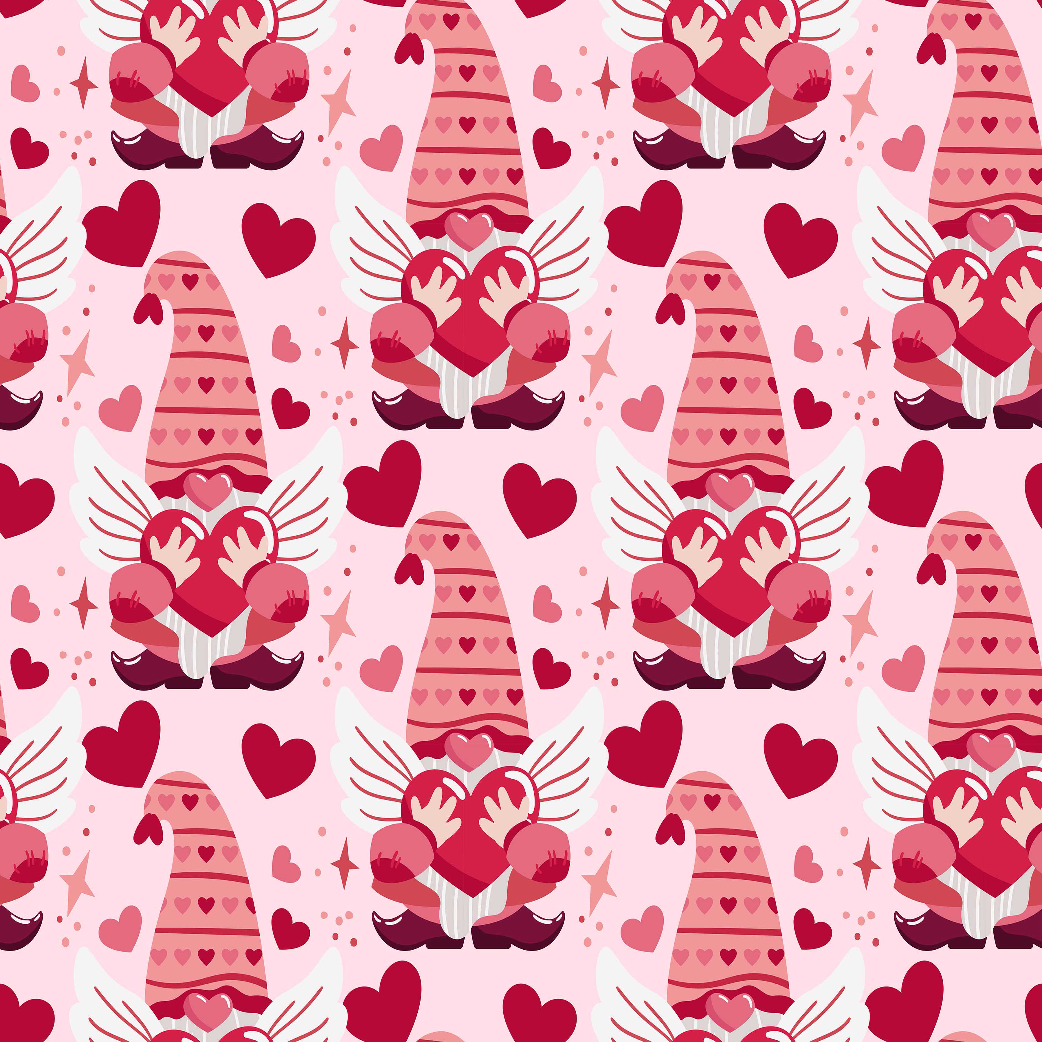 Valentines Day Gnome Seamless Digital Paper - CraftNest - Digital Crafting and Art