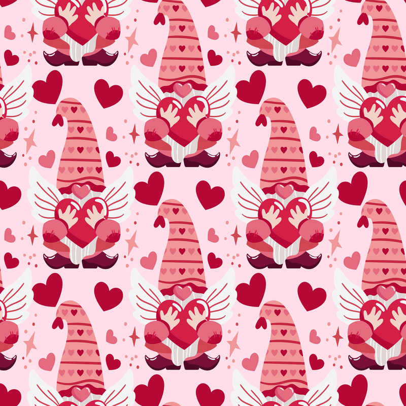 Valentines Day Gnome Seamless Digital Paper - CraftNest - Digital Crafting and Art