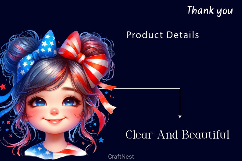 Patriot Girl Face Clipart Bundle 2 - CraftNest - Digital Crafting and Art