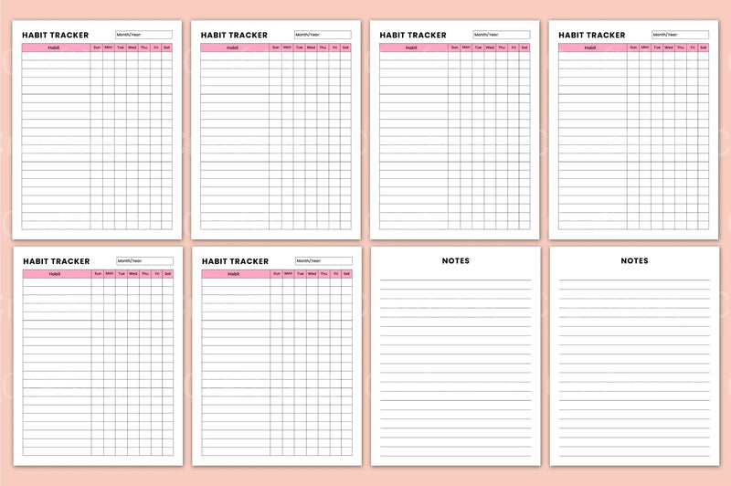 Days Habit Tracker: Boost Your Productivity - CraftNest - Digital Crafting and Art