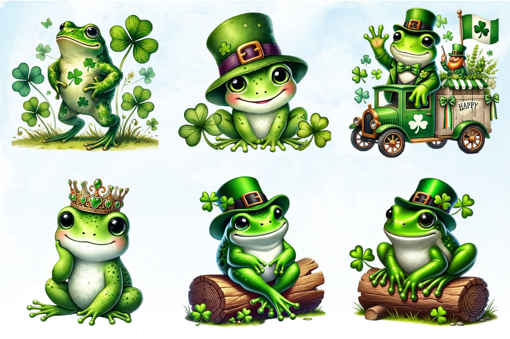 St. Patrick's Frog Clipart Bundle - CraftNest - Digital Crafting and Art