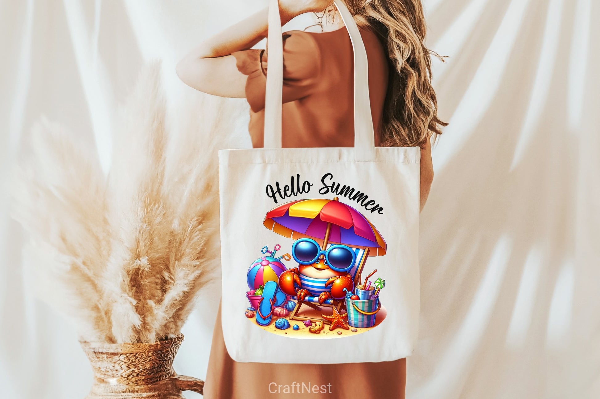 Hello Summer Crab Clipart Bundle - CraftNest - Digital Crafting and Art