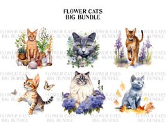 Flower Cats Clipart - CraftNest