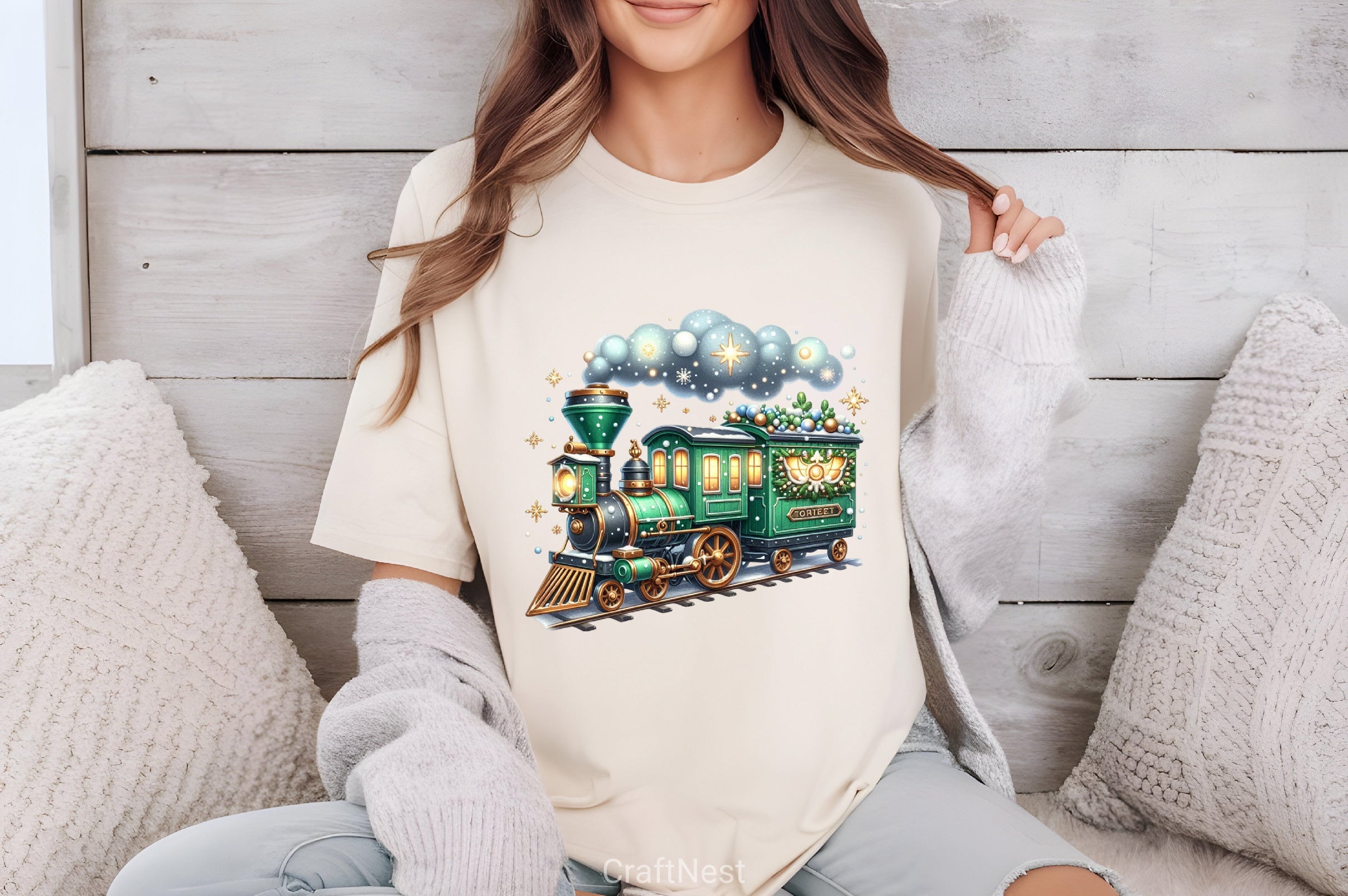 Christmas Vintage Train Clipart Bundle - CraftNest - Digital Crafting and Art