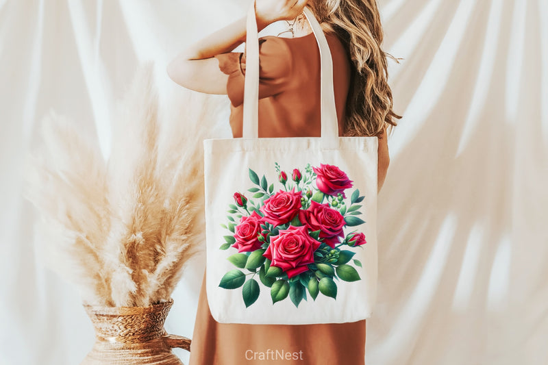 Valentine Red Rose Clipart Bundle - CraftNest - Digital Crafting and Art