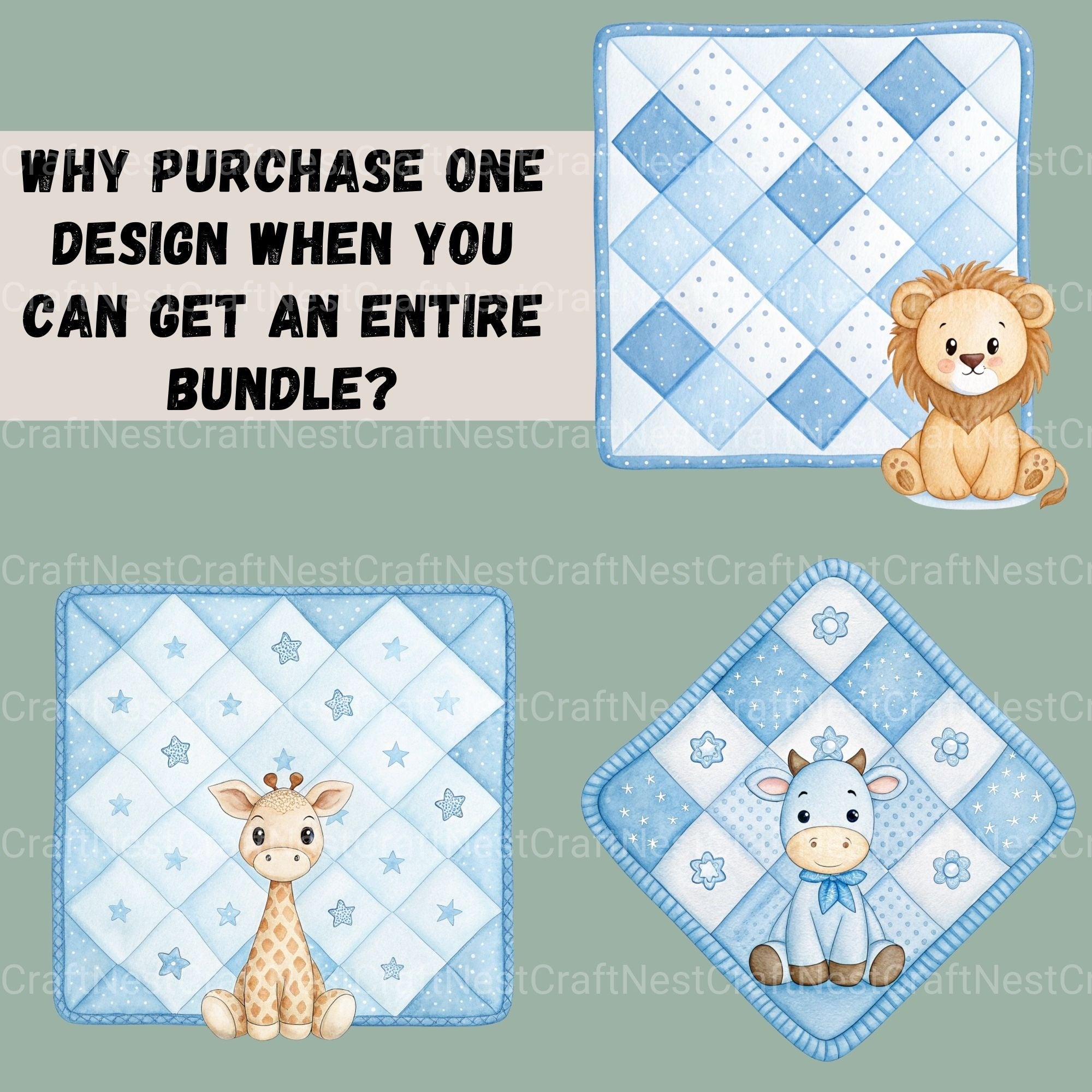 Quilt For Boys Clipart Bundle - CraftNest - Digital Crafting and Art