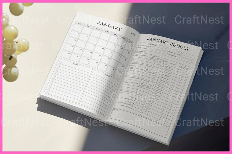 Monthly Budget Planner - CraftNest - Digital Crafting and Art