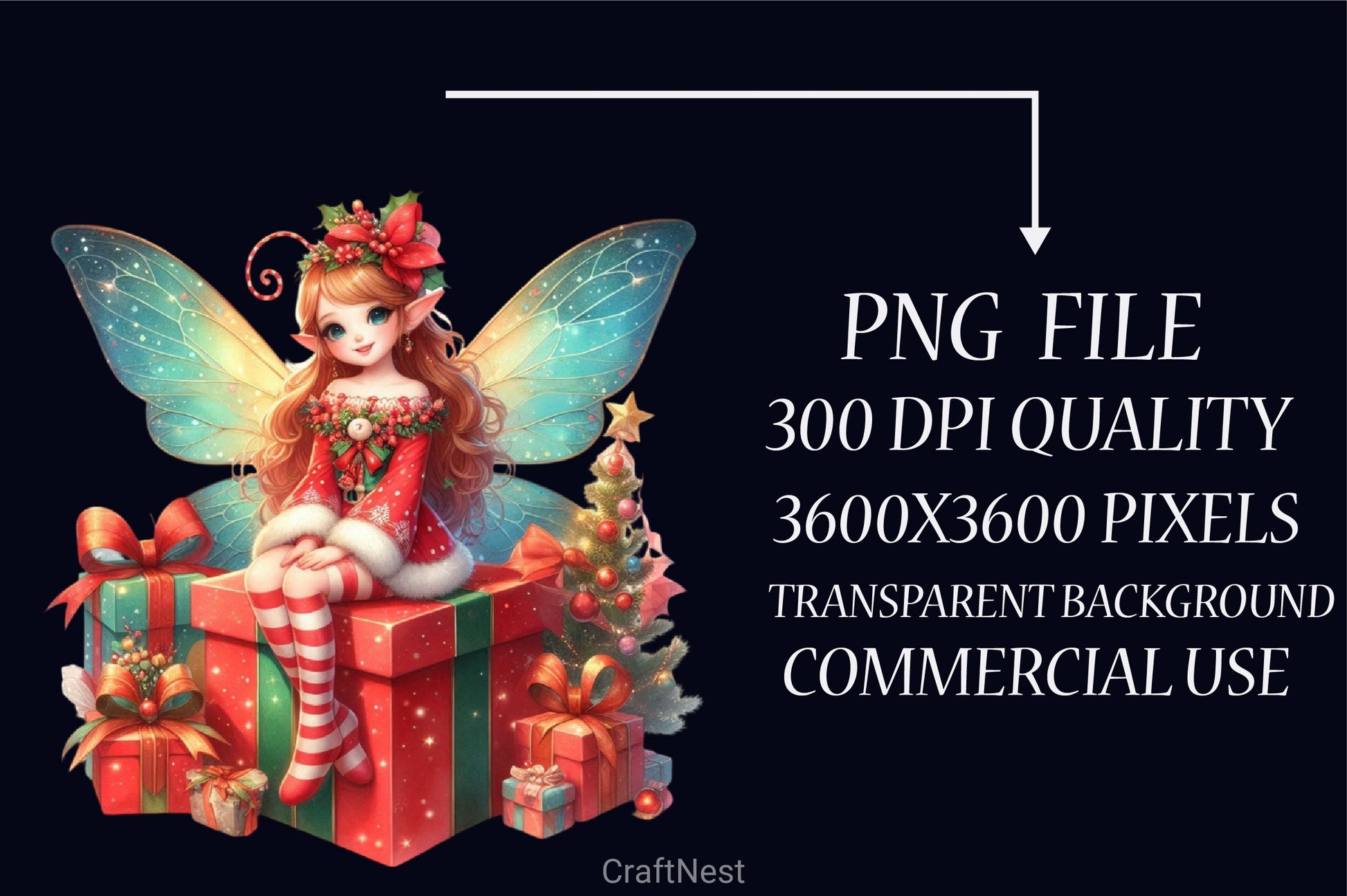 Christmas Fairy Clipart Bundle 4 - CraftNest - Digital Crafting and Art